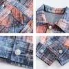 Мужские куртки Harajuku Plaid Men Men Hip Hop Letter Stickelt