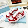 Top Mannen Vrouwen Driehoek Logo Sportieve Schoenen Leer Trainers Wit Zwart Sneaker Vrouw Rubberen Zool Sneakers Met Doos 35 -46