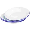 Ужины наборы посуды эмалевые тарелки тарелка на обеденные миски блюда Подача блюдо для подноса закуски для салата блюдо круглый фрукты винтажные фрукты