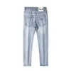 Designer zomerjeans voor heren Lente/Zomer New Bundy Blue Dunne Jeans Licht Luxe Reliëf Casual Veelzijdig Slim Fit Kleine rechte herenjeans