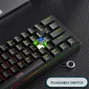 キーボードK620スワップミニゲーミングメカニカルキーボード61/71キーRGBタイプCワイヤードゲームキーボードPBTキーキャップ60％人間工学キーボード230715