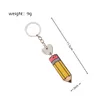 DHL Personalized Pencil Keychain Favor DIY Blank Acrylic Keyring with Tassel Creative Backpack Hanging Pendant