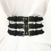 Ceintures 1 PC Vintage 3 Sangles Ceintures Femmes Lady Mode Doux Faux Cuir Élastique Ceinture Auto Cravate Wrap Taille Pour Mujer Robe Minceur Corset 230715