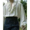 Magliette da uomo Costume rinascimentale da uomo con volant a maniche lunghe con lacci Medievale Steampunk Camicia da pirata Cosplay Principe Dramma Stage Top 230715