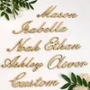 Otros suministros para fiestas de eventos 20 piezas personalizadas de madera rústica cumpleaños boda nombre etiqueta personalizada bebé nombre signo boda fiesta lugar etiquetas decoración de mesa 230715