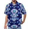 Men's Casual Shirts Evil Eye Talisman Beach Shirt Amulet Greek Charm Hawaiian Men Retro Blouses Short-Sleeve Design Clothing Plus Size