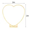 قوس القلب على شكل قلب 2.0x2.0m معدن عيد ميلاد الحفلة ديكور ديي حديقة بالون زهرة قوس الذهب الأبيض