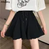 Short Femme Court Été Taille Haute Noir Allmatch Ins Loisirs Sweat Lâche Mode INS Femme Cordon Style Coréen 3XL Streetwear 230715