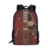 Mochila Moda Guitarra Primária Escola Secundária Alunos Meninas Meninos Mochila Bolso Interno Adultos Bolsa Adolescente Mochila