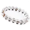 Strand Echte Brazilië 10mm Natuurlijke Rutielkwarts Crystal Clear Ronde Kraal Stretch Armbanden Voor Vrouwen Femme