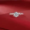 Band Rings 1CT Moissanite Ring S925 Sterling Silver Heart Hollow Luxury Women's Wedding Ring Jewelry