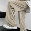 Männer Hosen SYUHGFA 2023 Sommer Eis Seide Einfarbig Gerade-bein Casual Lose Koreanischen Stil Männliche Hosen Unisex Mode