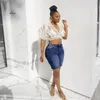 Damen Jeans Damen Slim Denim Scanties Hohe Taille Shorts Mode Lässig Große Größe Elastische Gerade Bein Weiblich Kurz