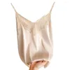 Camisoles & Tanks Spaghetti Straps Women Top Lace Silky Soft Women's Patchwork V-neck Camisole Elegant Sleeveless Vest