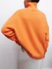 Kobiet Sweters Candy Color Turtleck 2023 Autumn Loose Orange Oversize Sweater Knitte Top z rękawami Pulloczów dla kobiet Skoczków