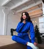 Tracksuit women Casual Stand Collar Jumpsuits Women Autumn Winter Zipper One Piece Long Sleeve Outfit Solid Loose Drawstring Rompers Tracksuits Black Blue rose