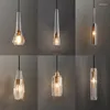 Pendant Lamps Black Iron Wire Decorative Hanging Light Pulley Led Design Lamp Items For Home Dining Room