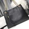 Bolsa de compras de designer, bolsa de ombro em corrente para mulheres, couro genuíno, corrente dupla, bolsas fashion de grande capacidade, correntes femininas, bolsa de praia, bolsas de borla