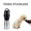 Bols pour chat mangeoires bouteille pour animaux de compagnie 750 ML haute capacité Portable sécurité en acier inoxydable chien eau potable extérieur voyage bol distributeur 230715