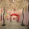 2 6 m di altezza bianco artificiale albero di ciliegio in fiore strada piombo simulazione fiore di ciliegio con telaio ad arco in ferro per la festa di nozze puntelli267S