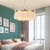 Люстры белые перьев лампа Kawaii Indoor Coffee Decorration Дети люстра Nordic роскошная спальня Princess Room Creative