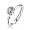 Bagues de bande Conception classique Bijoux en gros 1ct 2ct 3ct Bague Moissanite 925 Bague de fiançailles Solitaire en argent sterling