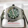 IP Factory Mens Watch Super Quality 42mm 15720 Diver 15720st.OO.A052CA.01 Army Green Dial Rainless Steel Watches Cal.4308 Movement Automatic Men's Wristwatches