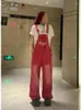 Vrouwen Jeans HOUZHOU Y2K Kpop Roze Jarretel Broek Vrouwen Harajuku Hoge Streetwear Oversize Algehele Koreaanse Hippie Denim Jumpsuits Vrouwelijke