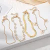Anklety en moda złota kolor motylek dla kobiet dziewczęta koraliki multilayerowe bransoletki plażowe bransoletki vintage prezenty biżuterii