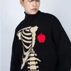 سترات الرجال y2k للجنسين pulver skeleton turtleneck سترة الرجال النساء الشتاء الشارع الشارع جاكار زوجين