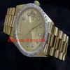 Orologi di lusso di alta qualità Orologio da polso in oro giallo 18k quadrante con diamanti lunetta 18038 orologio da uomo meccanico automatico orologio da uomo 180g