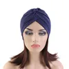 2021 Women Crinkle Turban Hat Muslim Underscarf Cotton Turbante Islamic Hijab Headscarf Bonnet Arab Headwraps Cap2624