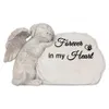 Autres fournitures pour animaux de compagnie Pierre commémorative personnalisée pour chien avec une statue d'ange endormi