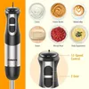 Funavo Hand Blender、800W 5-in-1イマージョンハンドブレンダー、12速多機能スティックブレンダー500mlチョッピングボウル、泡立て器、600mlミキシングビーカー、