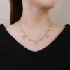 Pendanthalsband lyx 5 Model Zircon Choker för kvinnor Hjärtform Vatten Drop Crystal Bröllop Bankettsmycken