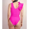 Maillot de bain femme maillot de bain fille style coréen bikini une pièce 2023 femmes sexy costume dames couleur pure irrégulière plage bain impression polyester