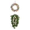 Decorative Flowers Easter Colorful Egg Wreath Handmade Wall Hanging For Day Fence Window