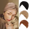 Abbigliamento etnico Moda Donna Cross Twist Turban Cap Copricapo musulmano Foulard islamico Bonnet Musulman Femme Cotton Turbante Hijab Caps