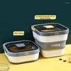 Botellas de almacenamiento Cubo de comida para perros plegable Caja de arroz de cocina Anti-moho Harina de grano a prueba de humedad