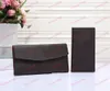 2 pièces Designer Portefeuilles Multi Slot Business Card Holder Imprimé Flower Grid Long Wallet Photo Bit Luxury Women's Thin Half Fold Card Bag Purse