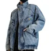 Vestes pour hommes mode beau Denim col montant hommes hauts pardessus été automne casual ample haute rue veste manteaux hommes vêtements