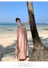 Robes décontractées rose mode coréenne Vintage femmes été ample pansement robe de soirée sans manches a-ligne élégant anniversaire robe d'été femme