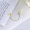 Orecchini pendenti moda color oro luna stella clip orecchio per le donne semplice cartilagine finta lunga nappa polsino a catena gioielli