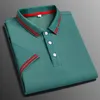 Polos pour hommes 2023 été respirant luxe chemises coton brodé affaires à manches courtes haut POLO pour hommes décontracté formel 230715
