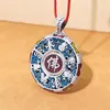 Pendentif Colliers LH Inversé Émail Couleur Bouddha Babao Vintage Fait Vieux Guochao Style Ethnique Brûlant Bleu Chandail Chaîne