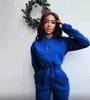 Tracksuit women Casual Stand Collar Jumpsuits Women Autumn Winter Zipper One Piece Long Sleeve Outfit Solid Loose Drawstring Rompers Tracksuits Black Blue rose