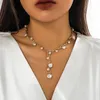 Chaînes Irrégulière Baroque Perle Poitrine Gland Collier Ras Du Cou Pour Femmes Vintage Goth Sexy Clavicule Chaîne Y2K Partie Bijoux Accessoires