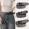 Belts Stud Punk Belt Unisex Fashion Casual Luxury Design Jeans Accessories Hip Hop Trend Y2k Girls Leather Pin Buckle Waistband