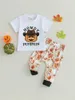 Clothing Sets Baby Girls Halloween Dress Long Sleeve Pumpkin Print With Headband And Tights