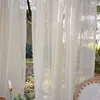 Gardin retro tulle grädde linne ren translucidus lingarn netto voile fönster draperar fast färglätt filtrering utomhus